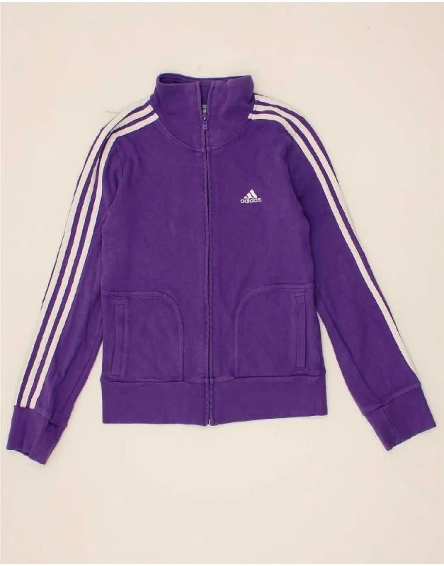 ADIDAS Womens Tracksuit Top Jacket UK 10 Small  Purple Cotton